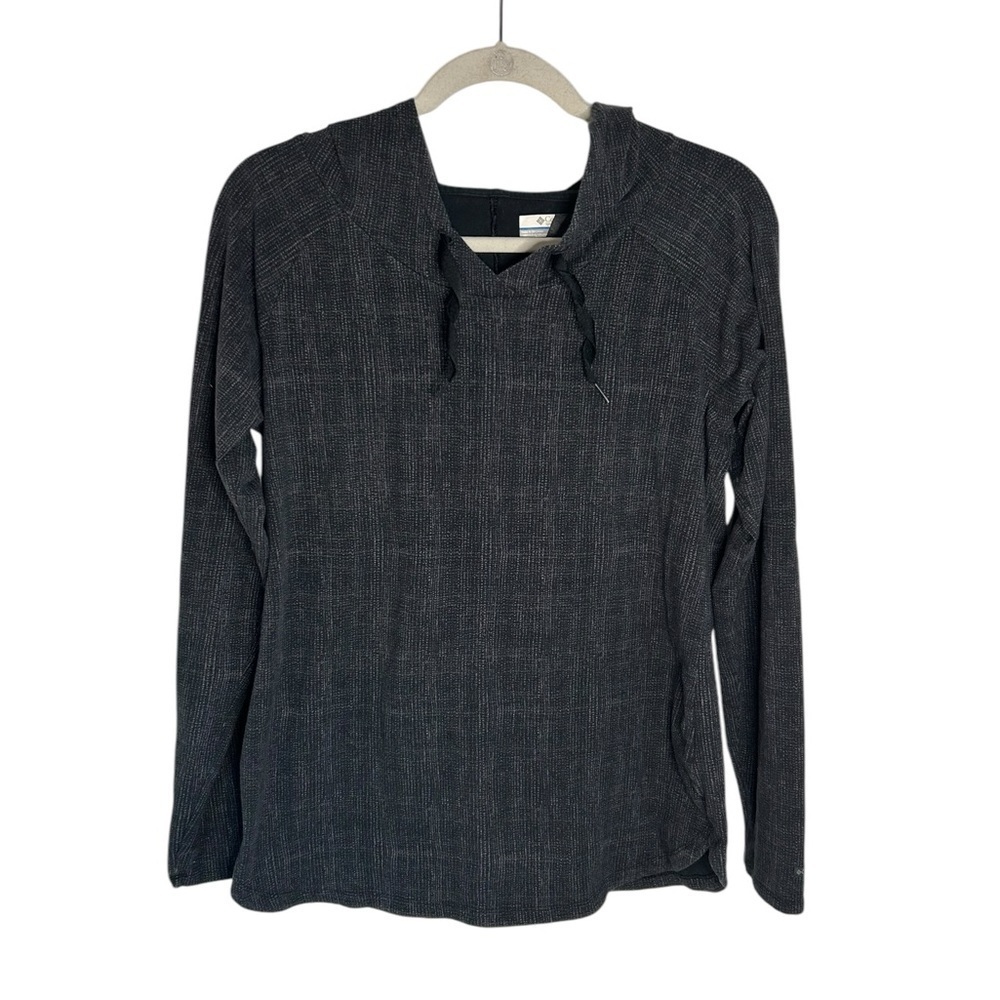 Columbia Black & Gray Hoodie State of Mind Pullover Lightweight Womens Sz Medium